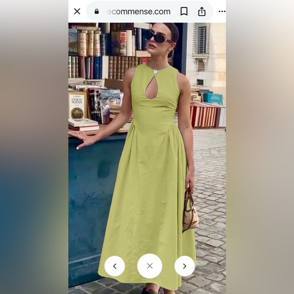 Commence Elegant Green Sleeveless Key Hole Dress - Picture 5 of 5